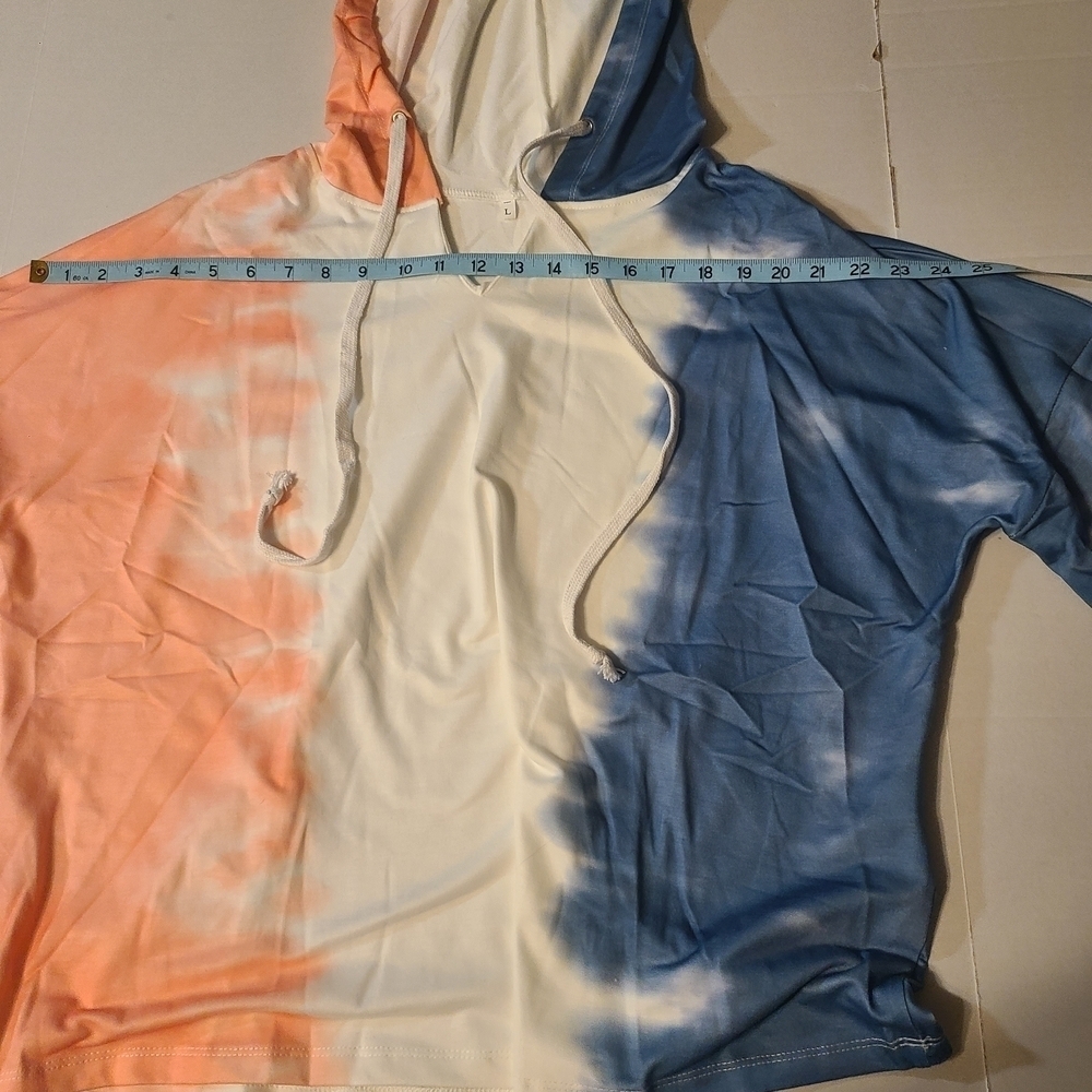 Tie-Dye Comfy Verstile Hooded Womens Sweatshirt NWOT Large No Pockets - Picture 5 of 9